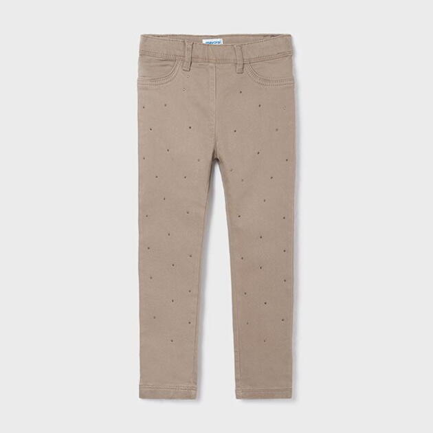 MAYORAL Rifľové legínové nohavice s kamienkami béžové Diamond leggings girl mole 4761 | Welcomebaby.sk