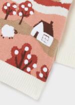 MAYORAL Pletený sveter s ovečkami ružový Knitted intarsia dress pink 4965 | Welcomebaby.sk