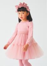 ABEL & LULA Tylové šaty ružové s dlhým rukávom Plumeti Flocket Tulle Dress 5530 | Welcomebaby.sk