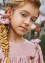 ABEL & LULA Gumička scrunchie s kamienkami ružová Velvet Glitter Hair Band pink 5949 | Welcomebaby.sk