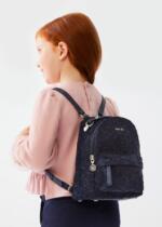 ABEL & LULA Elegantný trblietavý ruksak tmavomodrý Knitted Jacquard Backpack Girl navy blue 5961 | Welcomebaby.sk