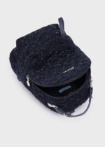 ABEL & LULA Elegantný trblietavý ruksak tmavomodrý Knitted Jacquard Backpack Girl navy blue 5961 | Welcomebaby.sk