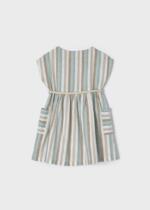 MAYORAL Pruhované šaty na gombíky pastelové jade 3929 Dress for girl | Welcomebaby.sk