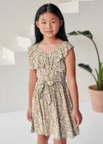 MAYORAL Šaty s mini kvetmi béžová Flowers dress 6978 | Welcomebaby.sk