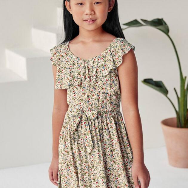 MAYORAL Šaty s mini kvetmi béžová Flowers dress 6978 | Welcomebaby.sk