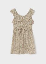 MAYORAL Šaty s mini kvetmi béžová Flowers dress 6978 | Welcomebaby.sk