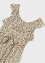 MAYORAL Šaty s mini kvetmi béžová Flowers dress 6978 | Welcomebaby.sk