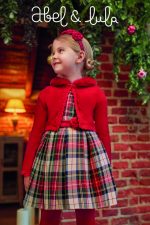 ABEL & LULA Kárované šaty s volánom červené Tartan dress 5539 | Welcomebaby.sk