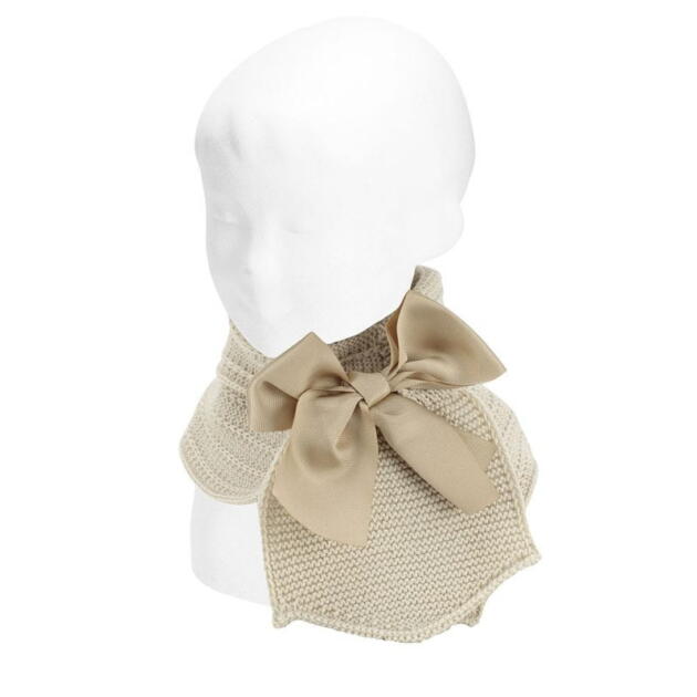 CÓNDOR Nákrčník s veľkou satén mašľou linen béžová Bowknot garter stitch crossed snood scarf linen 50438 | Welcomebaby.sk