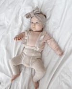 CÓNDOR Pančuchy na traky s volánom béžové bez nožičiek Flounced Suspender Cotton Leggings linen 2401 | Welcomebaby.sk