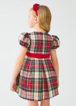ABEL & LULA Kárované šaty s volánom červené Tartan dress 5539 | Welcomebaby.sk