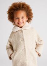 MAYORAL Kožušinový kabát béžový Terry coat beige 4484 | Welcomebaby.sk