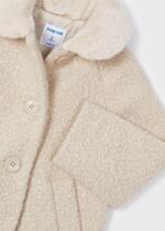 MAYORAL Kožušinový kabát béžový Terry coat beige 4484 | Welcomebaby.sk