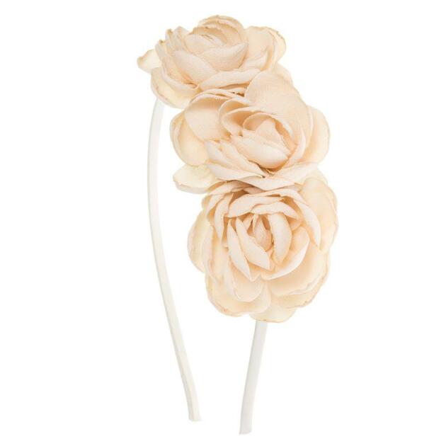 SIENA Čelenka s kvetmi krémová Hairband with three romantic flowers cream | Welcomebaby.sk