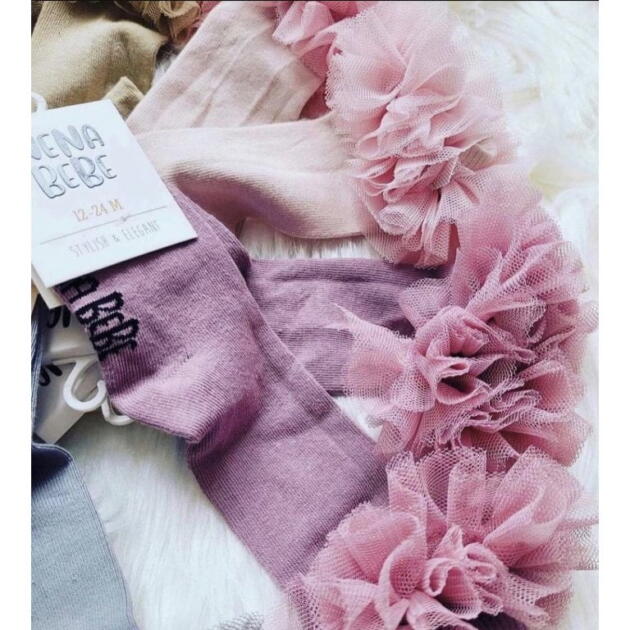 NENA BEBE Tutu podkolienky tmavoružové Tutu Kneesocks dark pink 05 | Welcomebaby.sk