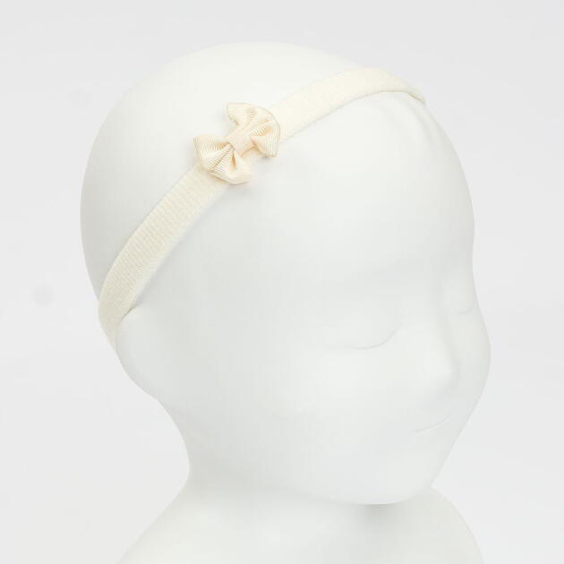 SIENA Čelenka baby krémová s mini mašličkou Baby Headband With Faya Little Hair Bow Cream 426107429 | Welcomebaby.sk