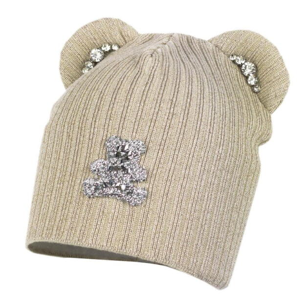 JAMIKS Čiapka béžová s uškami Hat Beige With Teddy Bear ears | Welcomebaby.sk