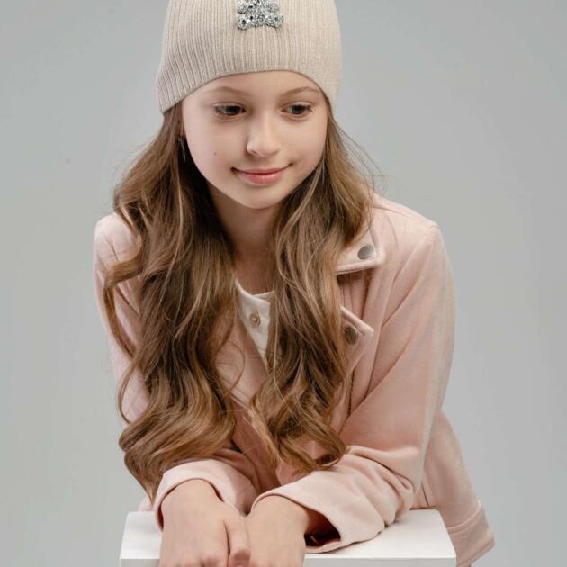 JAMIKS Čiapka béžová s uškami Hat Beige With Teddy Bear ears | Welcomebaby.sk