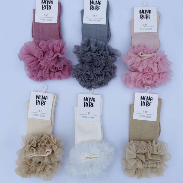 NENA BEBE Tutu podkolienky krémové Tutu Kneesocks cream 01 | Welcomebaby.sk
