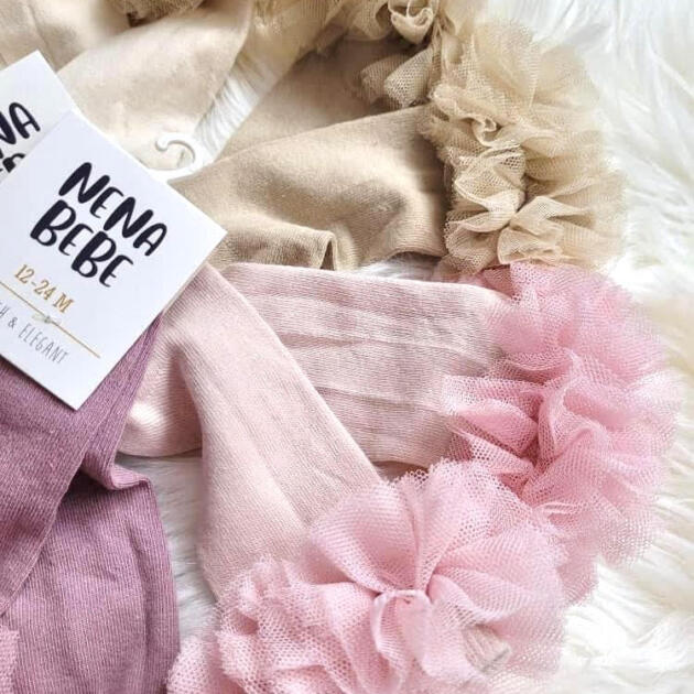 NENA BEBE Tutu podkolienky ružové Tutu Kneesocks pink 04 | Welcomebaby.sk