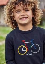 MAYORAL Sveter bicykel modrý Intarsia Bike Jumper navy blue 4386 | Welcomebaby.sk