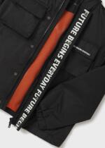 MAYORAL Prechodná bunda s kapucňou čierna Multi Pocket Windbreaker 6413 | Welcomebaby.sk