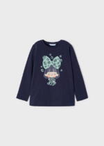 MAYORAL Tričko s dlhým rukávom a postavičkou tmavomodré Long sleeve tshirt dark blue 4034 | Welcomebaby.sk