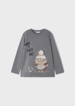 MAYORAL Tričko s dlhým rukávom a potlačou sovy šedé Long sleeve tshirt owl gray 4035 | Welcomebaby.sk