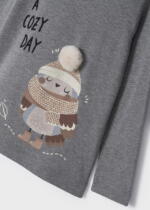 MAYORAL Tričko s dlhým rukávom a potlačou sovy šedé Long sleeve tshirt owl gray 4035 | Welcomebaby.sk