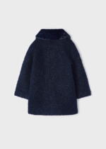 MAYORAL Kožušinový kabát tmavomodrý Terry coat navy blue 4484 | Welcomebaby.sk
