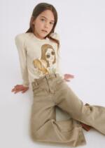 MAYORAL Tričko s dlhým rukávom a dámami krémové Long sleeve tshirt with womans cream 7034 | Welcomebaby.sk