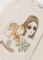 MAYORAL Tričko s dlhým rukávom a dámami krémové Long sleeve tshirt with womans cream 7034 | Welcomebaby.sk
