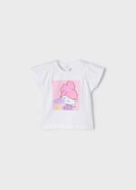 MAYORAL Tričko postavička ružová kreslená Short Sleeves Tshirt 1023 | Welcomebaby.sk