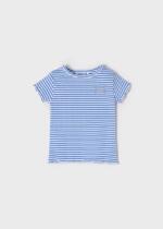MAYORAL 2pack tričiek biele a pruhované svetlomodré 3042 | Welcomebaby.sk