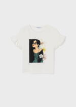 MAYORAL Tričko s potlačou dáma kvet krémové Short sleeves thirt crudo 6025 | Welcomebaby.sk