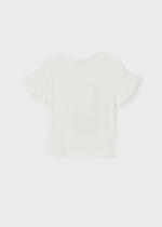 MAYORAL Tričko s potlačou dáma kvet krémové Short sleeves thirt crudo 6025 | Welcomebaby.sk
