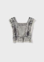MAYORAL Rifľová blúzka čierna Ruffles blouse black 6124 | Welcomebaby.sk