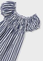 MAYORAL Pruhované šaty modré Striped dress blue 6985 | Welcomebaby.sk