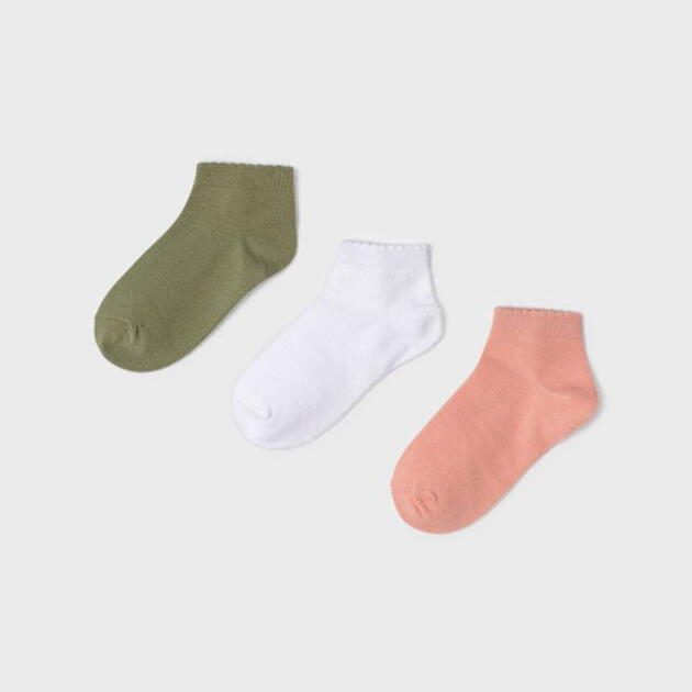 MAYORAL Krátke ponožky Set 3 socks marhuľová 10233 | Welcomebaby.sk