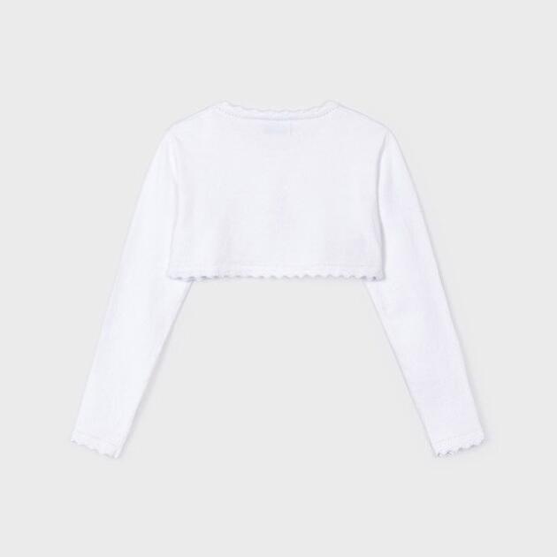 MAYORAL Bolerko s jemným vzorom biele Cardigan with a delicate pattern white 320 | Welcomebaby.sk