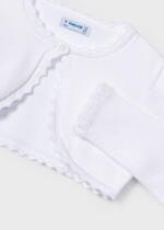 MAYORAL Bolerko s jemným vzorom biele Cardigan with a delicate pattern white 320 | Welcomebaby.sk