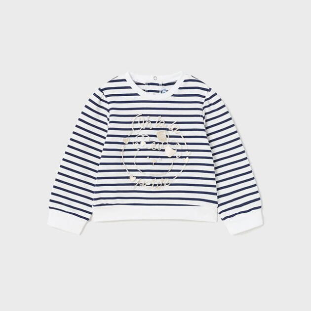 MAYORAL Pruhovaná mikina modrá Striped jumper blue 1405 | Welcomebaby.sk