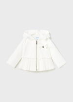 MAYORAL Vetrovka dievčenská s kapucňou biela Windbreaker girls white 1412 | Welcomebaby.sk