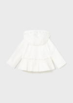 MAYORAL Vetrovka dievčenská s kapucňou biela Windbreaker girls white 1412 | Welcomebaby.sk