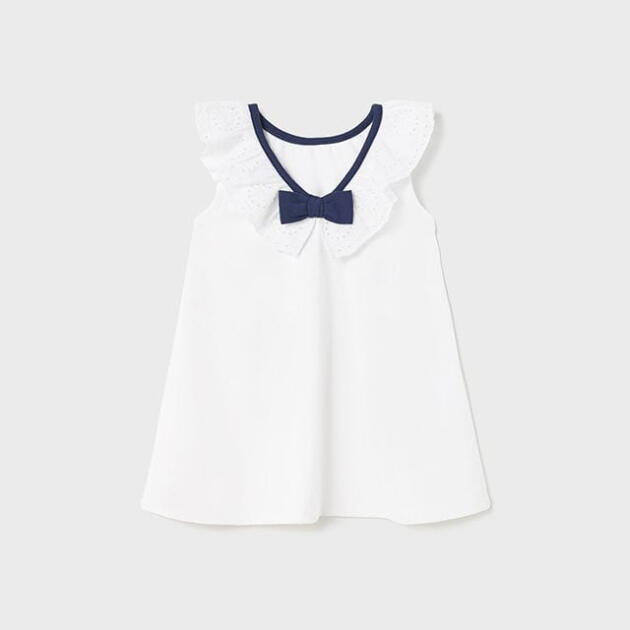MAYORAL Šaty s ozdobným volánikom a vzorom biele Dress with ruffle white 1965 | Welcomebaby.sk