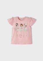 MAYORAL Tričko so vzorom a volánikmi ružové Tshirt with a pattern and ruffles pink 3055 | Welcomebaby.sk