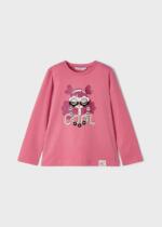 MAYORAL Tričko s dlhým rukávom a vzorom bábiky ružové Tshirt with long sleeves and doll pink 3073 | Welcomebaby.sk