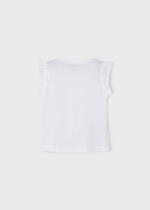 MAYORAL Tričko s volánikmi na rukávoch biele Tshirt with ruffle white 3074 | Welcomebaby.sk