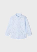 MAYORAL Košeľa bledomodrá so vzormi Shirt with patterns light blue 3171 | Welcomebaby.sk