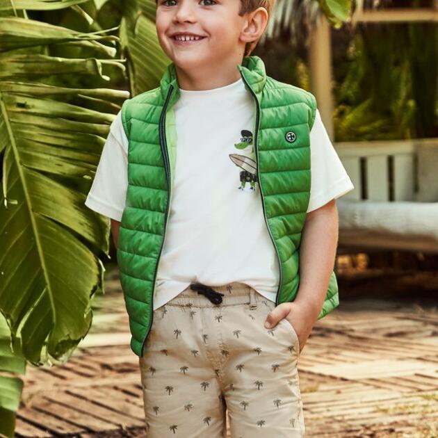 MAYORAL Kraťasy s palmami béžové Printed shorts with palms beige 3227 | Welcomebaby.sk